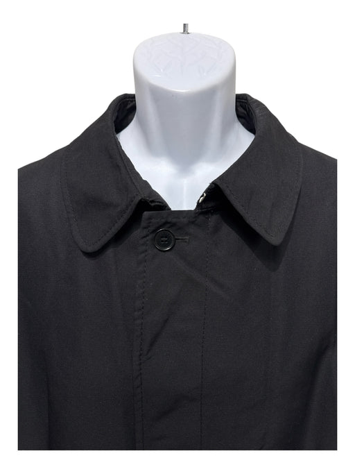 Burberry Size Est XXL Black Synthetic Solid Zip UP Overcoat Men's Jacket Black / Est XXL