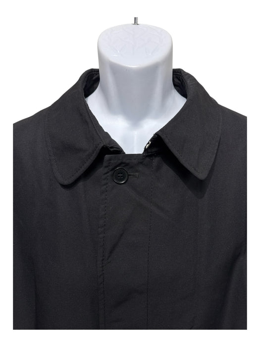 Burberry Size Est XXL Black Synthetic Solid Zip UP Overcoat Men's Jacket Black / Est XXL