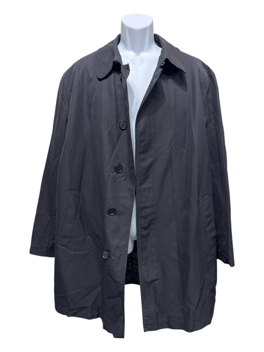 Burberry Size Est XXL Black Synthetic Solid Zip UP Overcoat Men's Jacket Black / Est XXL