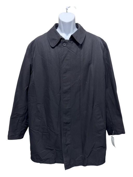 Burberry Size Est XXL Black Synthetic Solid Zip UP Overcoat Men's Jacket Black / Est XXL