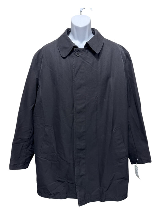 Burberry Size Est XXL Black Synthetic Solid Zip UP Overcoat Men's Jacket Black / Est XXL