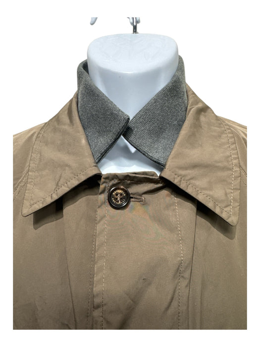Brunello Cucinelli Size 54 Dark Tan Cotton Blend Solid Zip UP Men's Jacket Dark Tan / 54