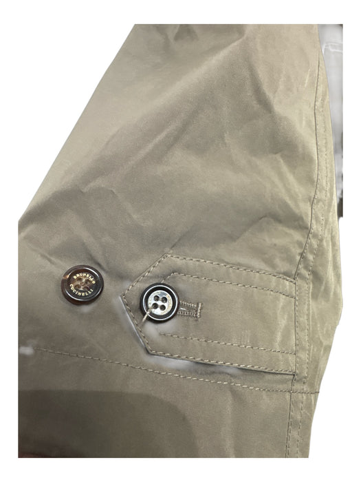 Brunello Cucinelli Size 54 Dark Tan Cotton Blend Solid Zip UP Men's Jacket Dark Tan / 54