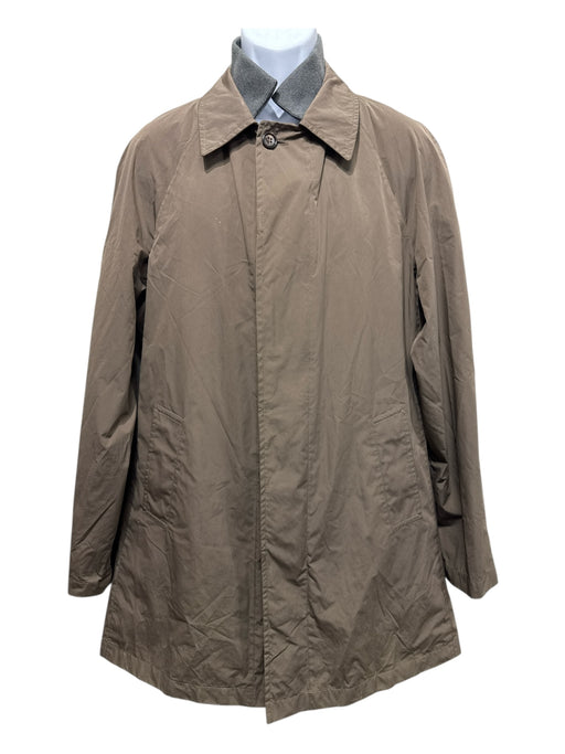 Brunello Cucinelli Size 54 Dark Tan Cotton Blend Solid Zip UP Men's Jacket Dark Tan / 54