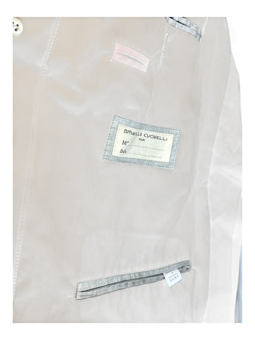 Brunello Cucinelli Size 54 Dark Tan Cotton Blend Solid Zip UP Men's Jacket Dark Tan / 54