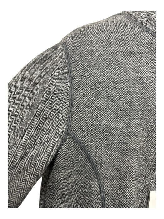 Armani NWT Size 58 Gray Wool Blend Herringbone Mandarin Collar Men's Jacket Gray / 58