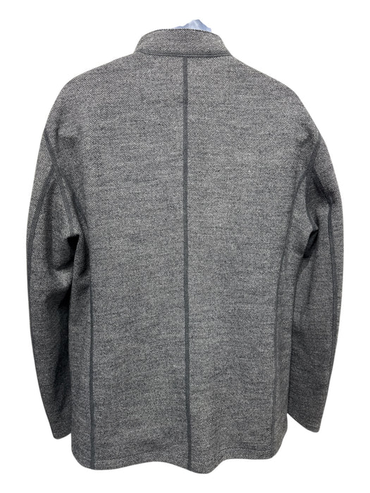 Armani NWT Size 58 Gray Wool Blend Herringbone Mandarin Collar Men's Jacket Gray / 58