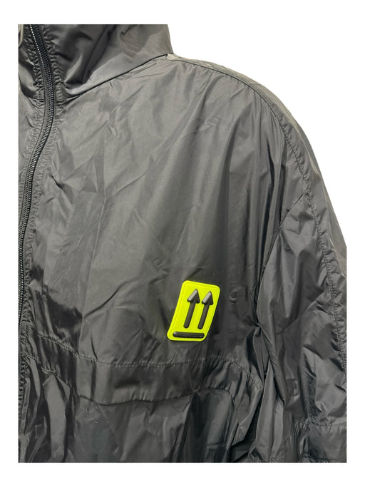 Off White Size L Black Synthetic Solid Windbreaker Zip Up Men's Jacket Black / L