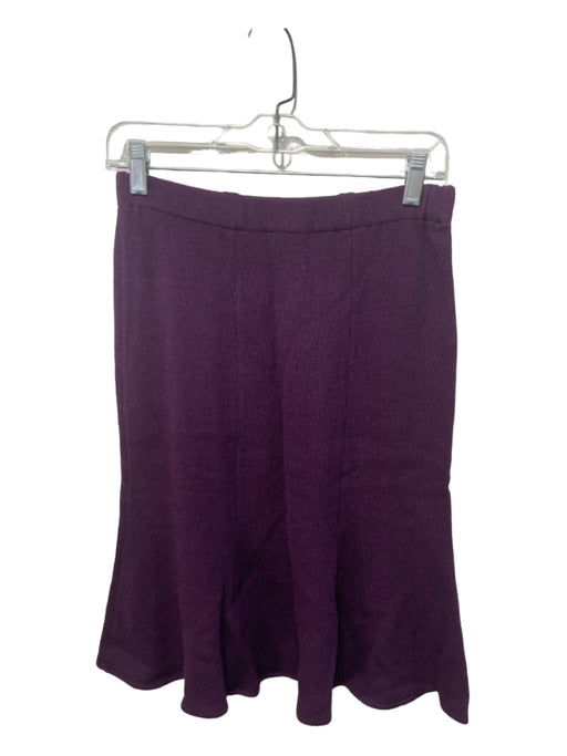 St John Collection Size 2 Eggplant Purple Wool Blend Elastic Waist Knit Skirt Eggplant Purple / 2