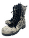 Overland Shoe Size 38 White & Black Cowhide Ponyhair Animal Print Laces Boots White & Black / 38