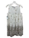 Tajmahal Size S/M White, Brown, Gray Viscose Floral & Paisley Beaded Dress White, Brown, Gray / S/M