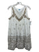 Tajmahal Size S/M White, Brown, Gray Viscose Floral & Paisley Beaded Dress White, Brown, Gray / S/M