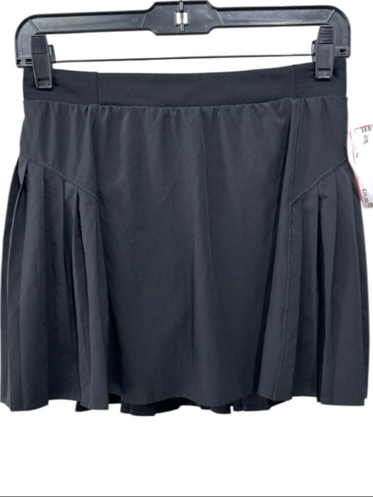 Spanx Size 12 Black Poly Elastic Waist Paneled Athletic Skort Black / 12