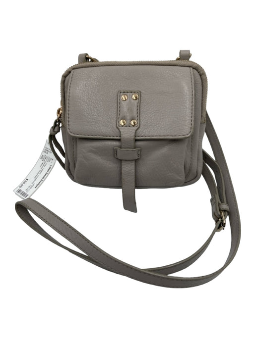 Kooba Gray Leather Crossbody Top Zip Gold Hardware Bag Gray / XS