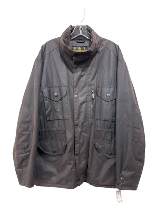 Barbour Size XL Brown Waxed Cotton Zip Up Pockets Men's Jacket Brown / XL