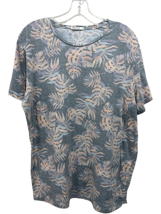 Marine Layer Size L Blue & Orange Polyester Blend Leaf Print Men's Short Sleeve Blue & Orange / L