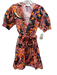 A.L.C. Size 0 Orange & Multi Cotton Abstract Short Puff Sleeve Above Knee Dress Orange & Multi / 0