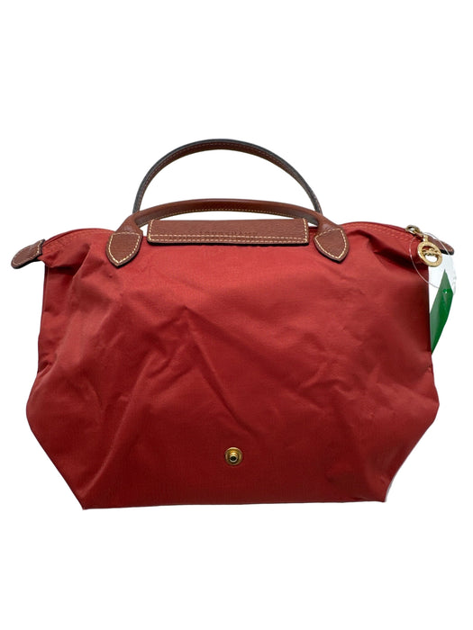 Longchamp Burnt Orange Nylon & Leather Top Flap Gold Tone Hardware Bag