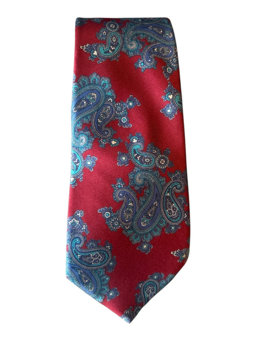 Oscar de la Renta Red & Blue Silk Paisley Men's Ties Red & Blue