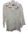 Puro Lino Size Small White Linen Long Sleeve Checkered Button Front Sheer Top White / Small