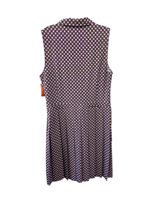Tory Burch SPORT Size L Brown, White & Purple Polyester Blend 1/4 Button Dress Brown, White & Purple / L