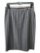 Escada Size 40 Gray & White Wool Blend Striped Back Zip Below the Knee Skirt Gray & White / 40