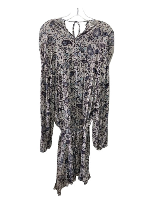 Isabel Marant Etoile Size 42 Beige Brown & Blue Viscose Paisley Shift Dress Beige Brown & Blue / 42