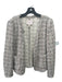 Rebecca Taylor Size 8 Cream & Multi Cotton Blend Tweed Raw Hem Hook Front Jacket Cream & Multi / 8