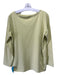 Eileen Fisher Size S Green Cotton Wide Neck Long Sleeve Pockets Paneled Top Green / S