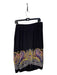 Etro Size 48 Black & Multi Viscose Side Zip Side Slit Knee length Skirt Black & Multi / 48