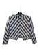 Karl Lagerfeld Size S Black & White Polyester Round Neck Open Front Jacket Black & White / S