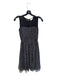 Kate Spade New York Size XS Black & White Silk Round Neck Mesh Detail Dress Black & White / XS