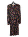 Veronica Beard Size 10 Black & Multi Silk Blend V Neck Long Sleeve Lined Dress Black & Multi / 10