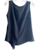 Akris Size 8 Black 100% Silk Wide Round Neck Sleeveless Back Zip Top Black / 8