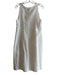 Armani Collezioni Size 14 White Cotton Blend Jacquard Sleeveless V Neck Dress White / 14