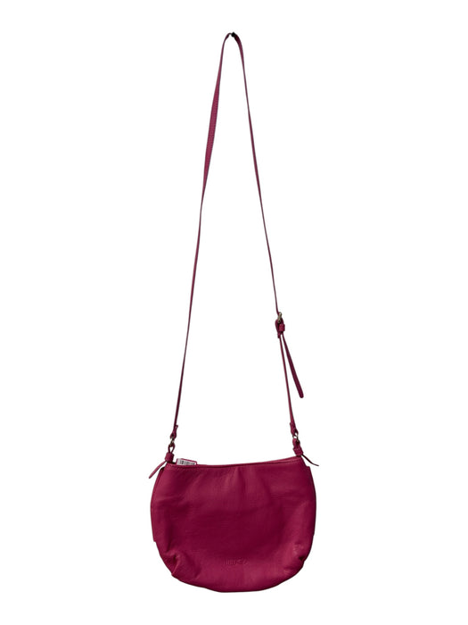Red Valentino Pink Leather Magnetic Clasp Bow Detail Pleated Crossbody Bag Pink / S