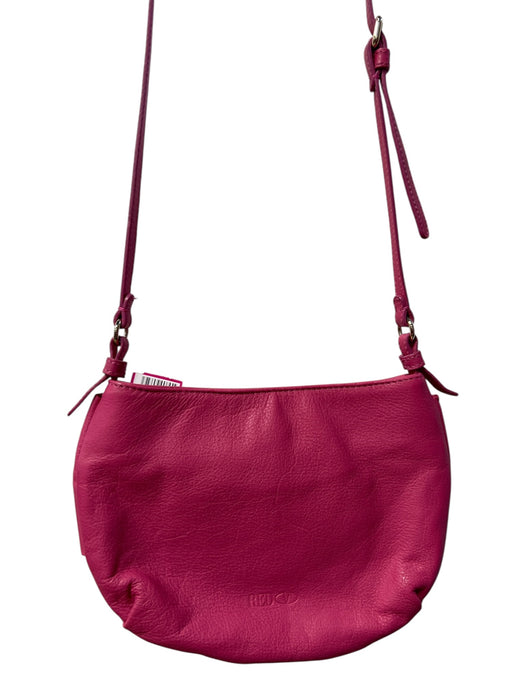Red Valentino Pink Leather Magnetic Clasp Bow Detail Pleated Crossbody Bag Pink / S