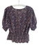 The Kooples Size Est S Pink & Black Viscose Short Sleeve Dotted V Neck Top Pink & Black / Est S