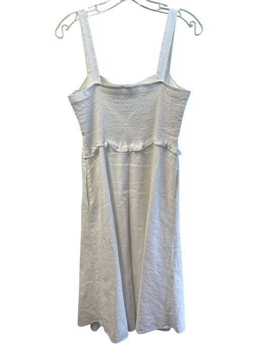 Ungaro Size Est S White Linen Blend Sleeveless solid color Side Zip Dress White / Est S