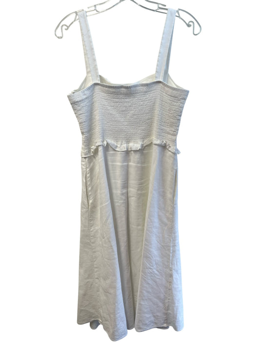Ungaro Size Est S White Linen Blend Sleeveless solid color Side Zip Dress White / Est S