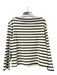 COS Size M White & Black Cotton Wide Neck Long Schrunched Sleeve Knit Top White & Black / M