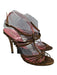 Paule Ka Shoe Size 41 Gold & Pink Leather open toe Stiletto Ankle Strap Sandals Gold & Pink / 41