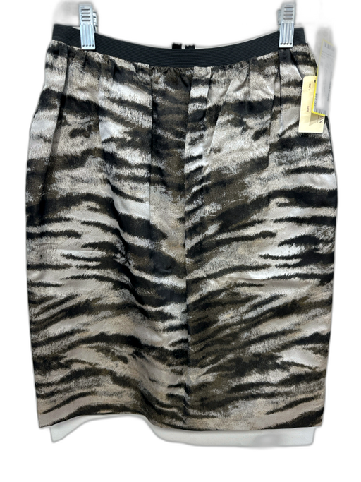 Lanvin Size 38 Beige & Black Silk Blend Animal Print Back Zip Pencil Skirt Beige & Black / 38