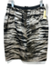 Lanvin Size 38 Beige & Black Silk Blend Animal Print Back Zip Pencil Skirt Beige & Black / 38