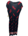 Loewe Size Est S/M Black, Red, White Silk Blend Boat Neck Gecko Midi Dress Black, Red, White / Est S/M