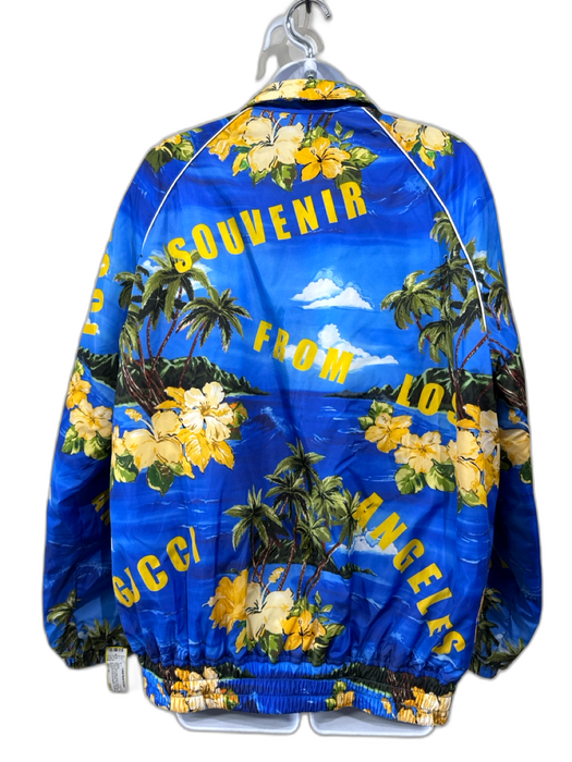 Gucci NWT Size 44 / M blue, yellow, green Polyamide Tropical Track Jacket blue, yellow, green / 44 / M