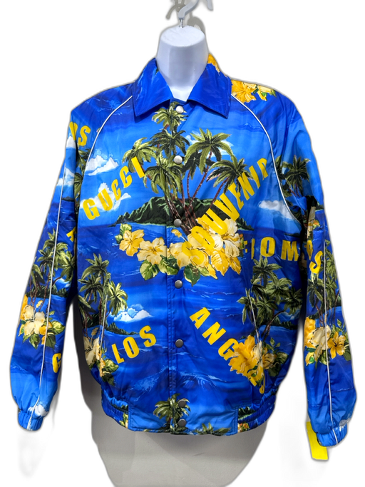 Gucci NWT Size 44 / M blue, yellow, green Polyamide Tropical Track Jacket blue, yellow, green / 44 / M