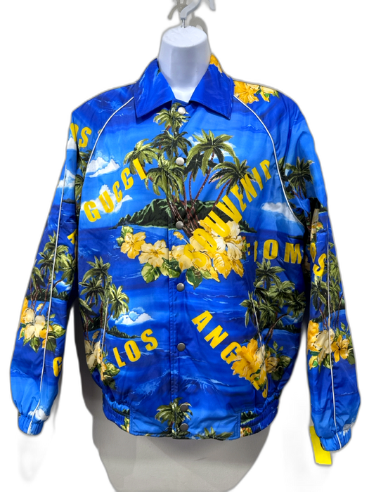 Gucci NWT Size 44 / M blue, yellow, green Polyamide Tropical Track Jacket blue, yellow, green / 44 / M