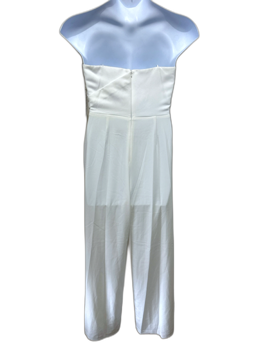 Jay Godfrey Size 10 White Polyester Boning Architectural Strapless Jumpsuit White / 10