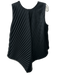 Yigal Azrouel Size 10 Black & White Triacetate Blend Pleated Hankerchief Hem Top Black & White / 10